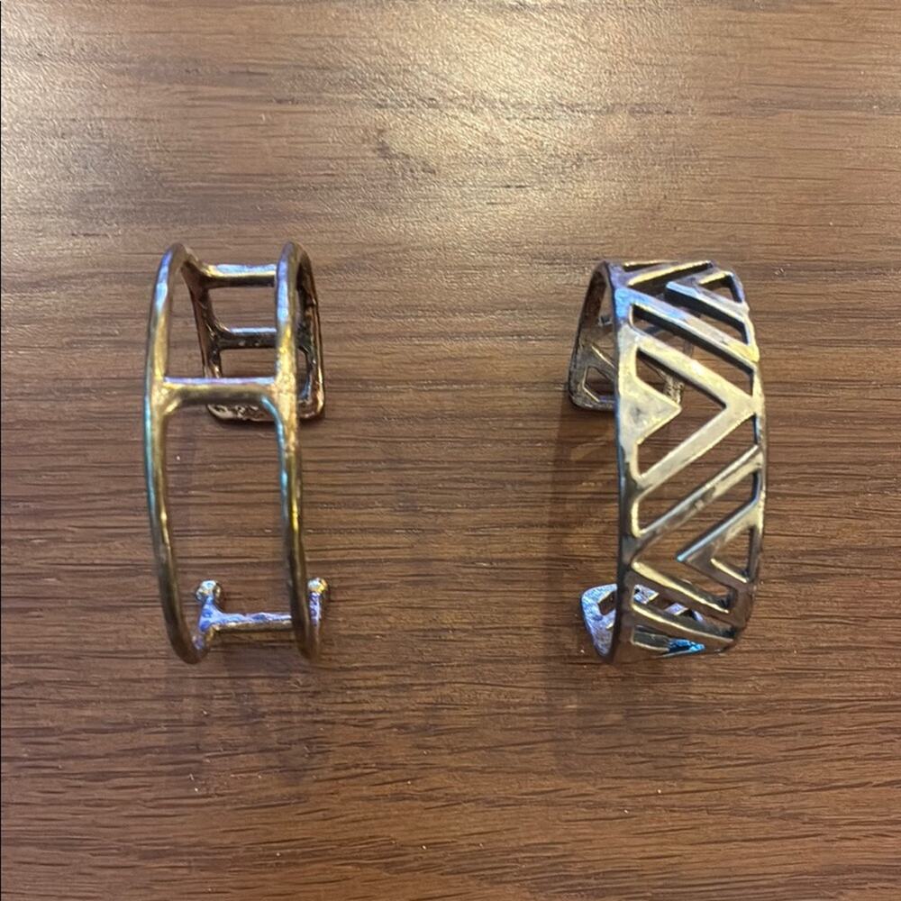 Lucky Brand Distressed Gold Geometric Cuff Bracelets